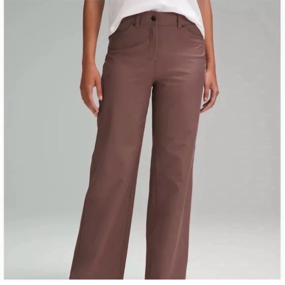 lululemon athletica women’s purple city sleek 5-pocket high rise wide leg pants
